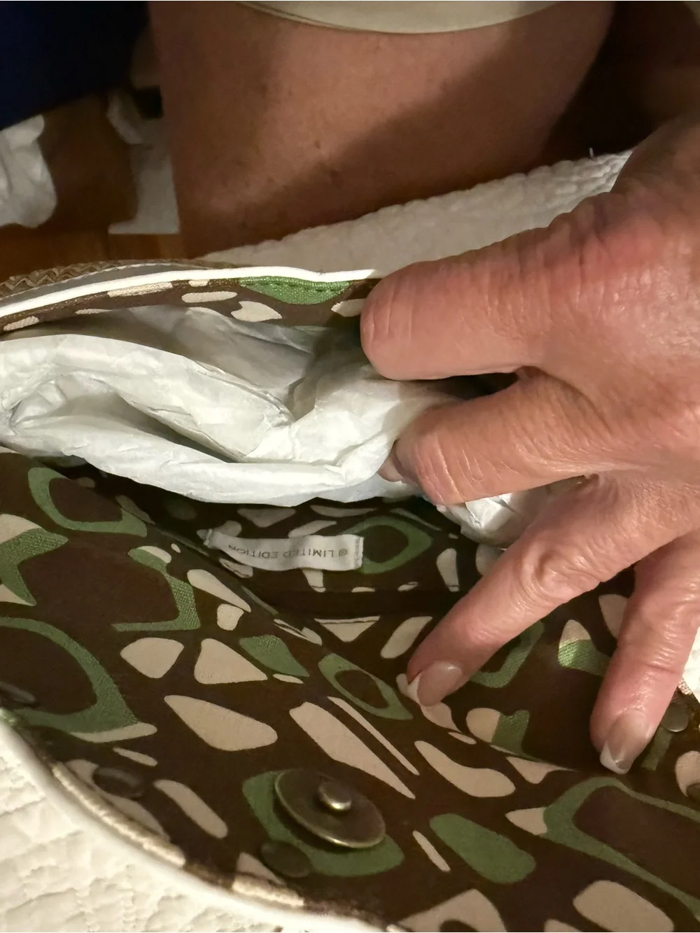 Target Straw Wristlet Clutch with White Trim and Floral Accent